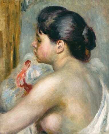 Reprodukcja Dark-Haired Woman, Renoir Auguste - Wzór graficzny. Kobieta z ciemnymi włosami, widoczna z profilu
