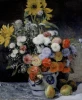 Reprodukcja Mixed Flowers in an Earthenware Pot, Renoir Auguste - Wzór graficzny. Kwiaty w różnych kolorach w wazonie
