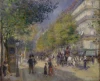 Reprodukcja The Grands Boulevards, Renoir Auguste - Wzór graficzny. Scena uliczna z ludźmi, drzewami i budynkami