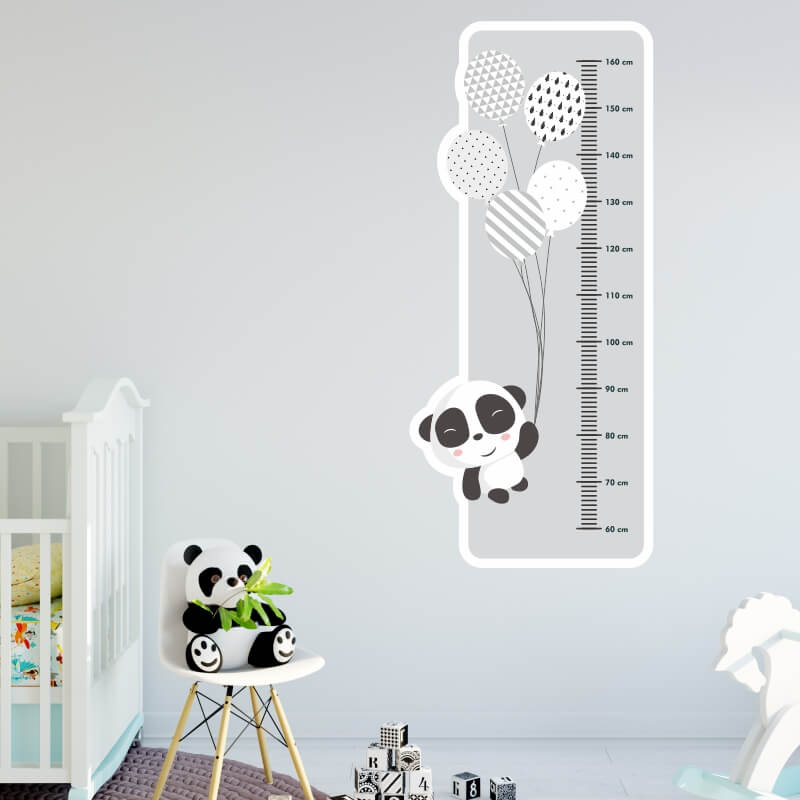 Naklejka miarka wzrostu dziecka miś panda 2459