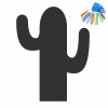 Naklejka kredowa dla dzieci kaktus 297 - Wzór graficzny. Kształt kaktusa z dwoma ramionami, w kolorze czarnym