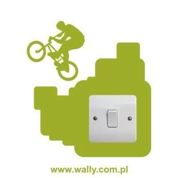 Energetyczna naklejka pod kontakt 1095 z motywem rowerzysty, idealna do nowoczesnego pokoju młodzież