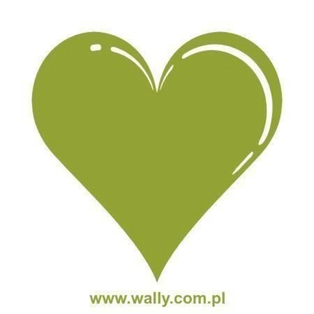 Stylowa naklejka serce 1013 w odcieniu oliwkowej zieleni, idealna do nowoczesnego wnętrza lub pokoju