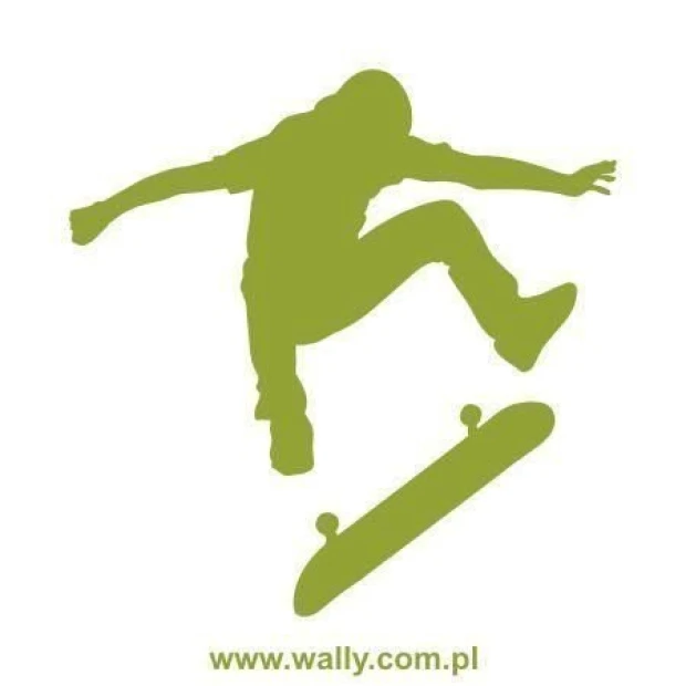 Dynamiczna naklejka skater 1023 w żywych odcieniach zieleni, idealna do nowoczesnego pokoju młodzież
