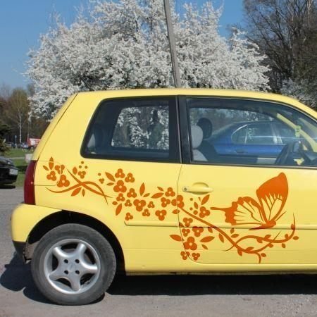 Naklejka kwiaty motyl 0900
