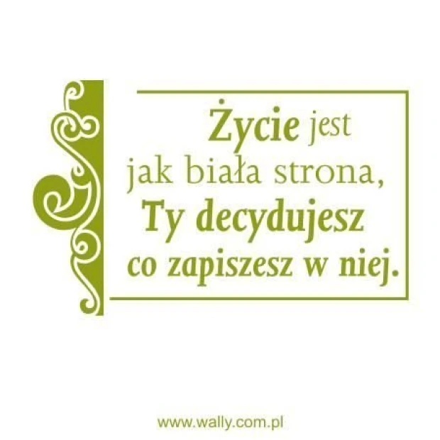 Inspirująca naklejka z sentencją w eleganckim, klasycznym stylu, idealna do dekoracji ściany w przyt