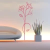 Elegancka naklejka kwiaty 0997 w minimalistycznym wnętrzu, idealna do nowoczesnego salonu.