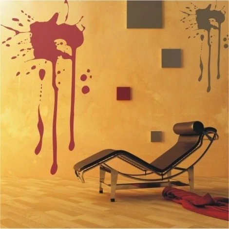 Kleks 02 w nowoczesnym salonie, dodający artystycznego wyrazu ścianom i świetnie komponujący się z m