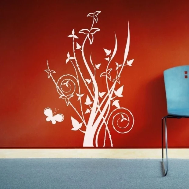 Elegancka naklejka floral 1290 w minimalistycznym stylu, idealna do nowoczesnego wnętrza, ożywi każd