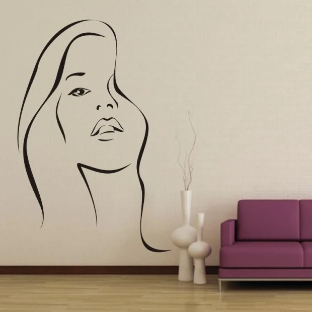 Stylowy szablon malarski kobiecej twarzy, idealny do nowoczesnego salonu, dodający elegancji i artys