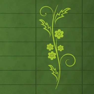 Szablon malarski kwiaty 1227 - Wzór graficzny. Wzór o kształcie pnącza z kwiatami i liśćmi