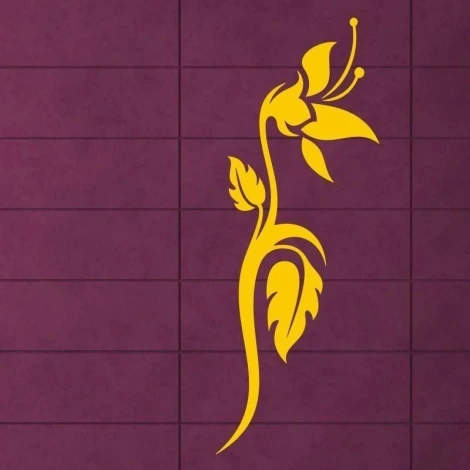 Stylowa naklejka z motywem kwiatów w intensywnym żółtym kolorze, idealna do nowoczesnego wnętrza w o