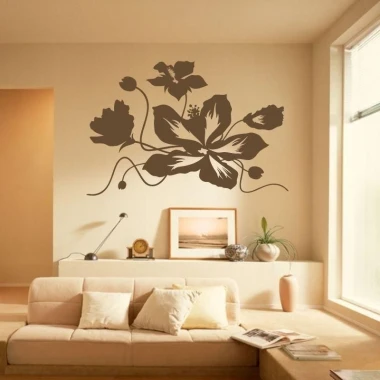 Elegancka naklejka kwiatowa 1197 doskonale uzupełnia nowoczesny salon, wprowadzając harmonijną atmos