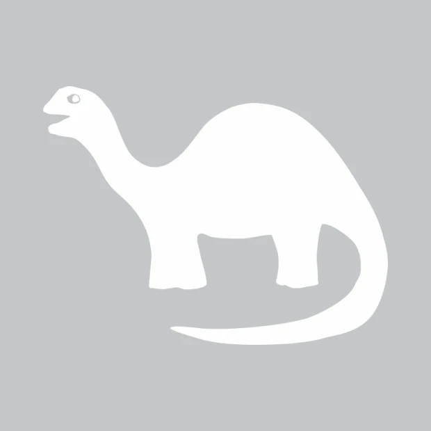Tablica suchościeralna w kształcie dinozaura z wyciętym okiem na jednolitym tle
