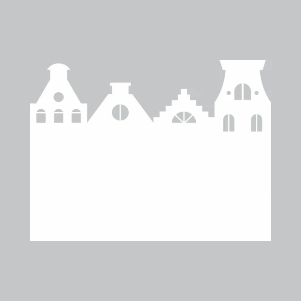 Tablica suchościeralna domki 243 - Wzór graficzny. Trzy domki o różnych kształtach z oknami i dachami