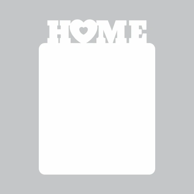 Tablica suchościeralna home 238 - Wzór graficzny. Kształt prostokątny z napisem HOME oraz sercem w górnej części