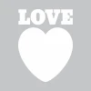 Tablica suchościeralna love 234 - Wzór graficzny. Duże serce z napisem LOVE w górnej części