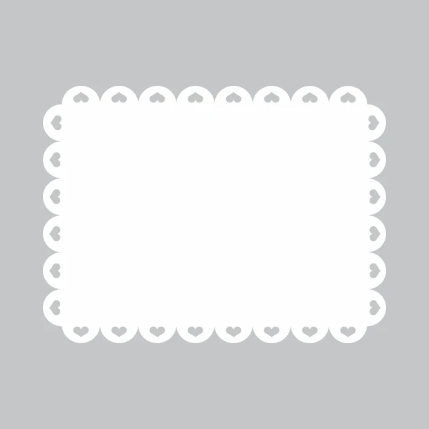 Tablica suchościeralna serca 287 - Wzór graficzny. Prosta forma prostokąta z falistym brzegiem i sercami