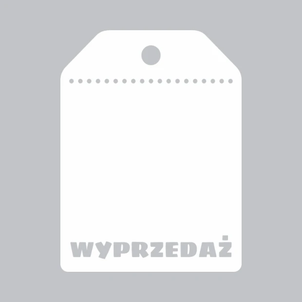 Tablica suchościeralna wyprzedaż 240 - Wzór graficzny. Prosta, biała powierzchnia z napisem WYPRZEDAŻ w dolnej części