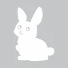 Tablica suchościeralna zając 266 - Wzór graficzny. Grafika przedstawia zająca w białym kolorze na szarym tle