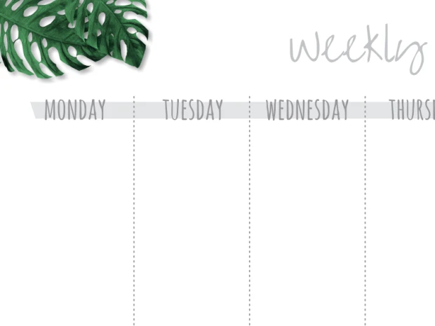 Tablica magnetyczna suchościeralna Weekly planner 409 - Wzór graficzny. Biała powierzchnia z szarym napisem Weekly
