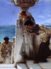 Reprodukcja A Foregone Conclusion, Lawrence Alma-Tadema - Wzór graficzny. Postacie w strojach antycznych, widok na morze