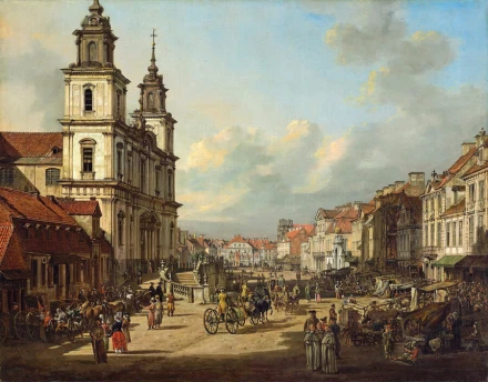 Reprodukcja Church of the Holy Cross in Warsaw, Canaletto, Bernardo Bellotto