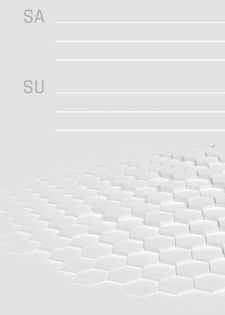Tablica magnetyczna suchościeralna Weekly planner 425 - Wzór graficzny. Grafika przedstawia heksagonalne kształty