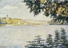 Reprodukcja View of the Seine at Herblay, Paul Signac - Wzór graficzny. Obraz przedstawia rzekę z odbiciem w wodzie