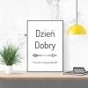 Plakat Dzień dobry 022 - Aranżacja w nowoczesnym wnętrzu. Ściany w jasnych odcieniach, minimalistyczne meble