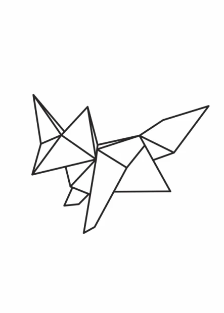 Plakat lis 078 - Wzór graficzny. Lis w odcieniach brązu i bieli, z geometrycznymi kształtami