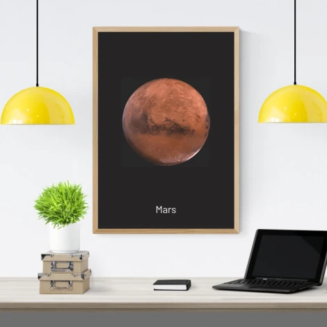 Plakat Mars 064 - Aranżacja w nowoczesnym wnętrzu. Ściany w jasnych kolorach, minimalistyczne meble