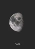 Plakat Moon 065 - Wzór graficzny. Księżyc w fazie, na ciemnym tle, z widocznymi kraterami i detalami
