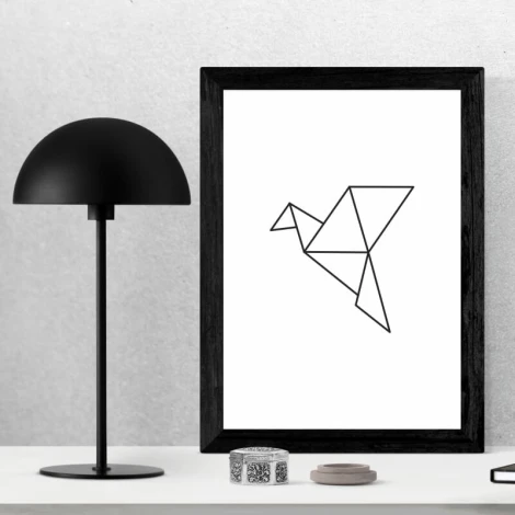 Plakat ptak 071 - Wzór graficzny. Grafika przedstawia ptaka w formie złożonej z geometrycznych kształtów