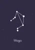 Plakat Znak zodiaku waga 108 - Wzór graficzny. Na ciemnym tle widoczny jest zarys konstelacji oraz napis Waga