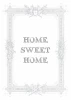 Plakat Home sweet home 159 - Wzór graficzny. Ramka z roślinnymi motywami i napisem w dużych literach