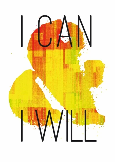 Plakat I can & I will 152 - Wzór graficzny. Grafika przedstawia kolorowe kształty w odcieniach żółtego i pomarańczowego