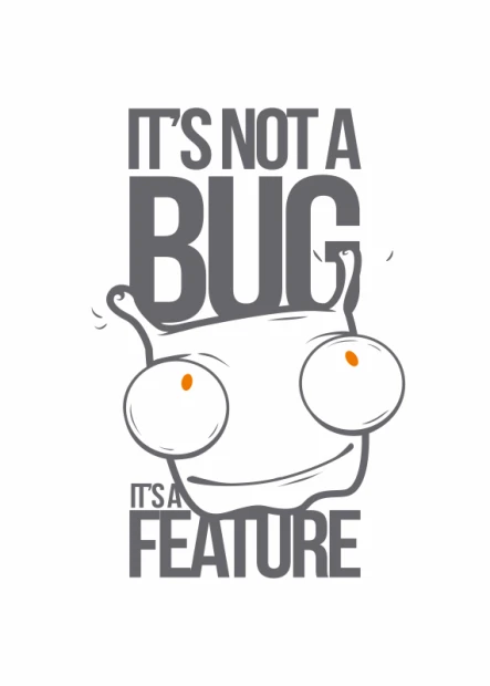 Plakat Its not a bug 156 - Wzór graficzny. Grafika przedstawia ślimaka z dużymi oczami i napisem w stylu komiksowym