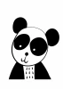 Plakat miś panda 217 - Wzór graficzny. Grafika przedstawia pandę z dużymi uszami i okrągłymi oczami