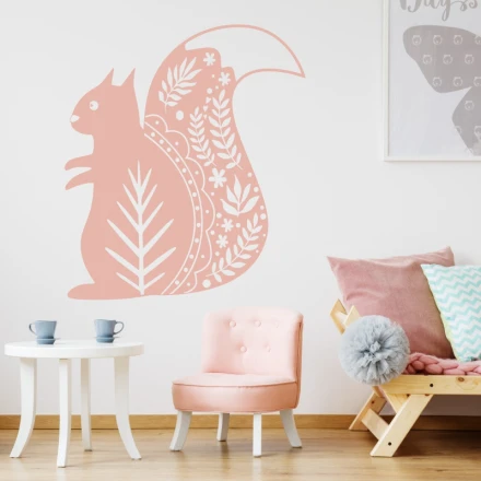 Naklejka na ścianę dla dzieci wiewiórka 2493