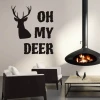 Szablon malarski Oh my deer 2509 - Aranżacja w salonie. Jasne ściany i nowoczesne meble