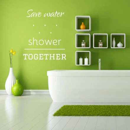Szablon malarski Save water shower together 2508