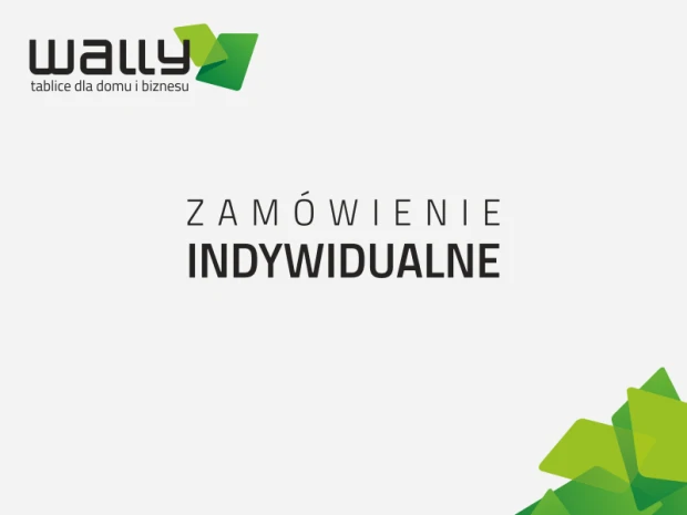 Indywidualna tablica kredowa samoprzylepna - domki 246 - w wymiarze 84x78 cm - Wzór graficzny. Zielone i szare kształty