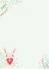 Tablica suchościeralna dla dzieci zając 558 - Wzór graficzny. Zając trzyma serce, otoczony sercami i roślinami