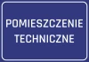 Naklejka Pomieszczenie techniczne - Wzór graficzny. Niebieskie tło z białym napisem POMIESZCZENIE TECHNICZNE