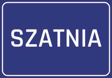 Naklejka szatnia - Wzór graficzny. Prosty, duży napis SZATNIA na niebieskim tle