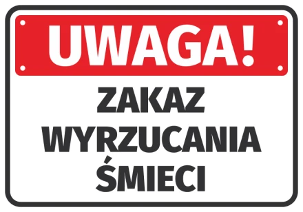 Naklejka Zakaz wyrzucania śmieci