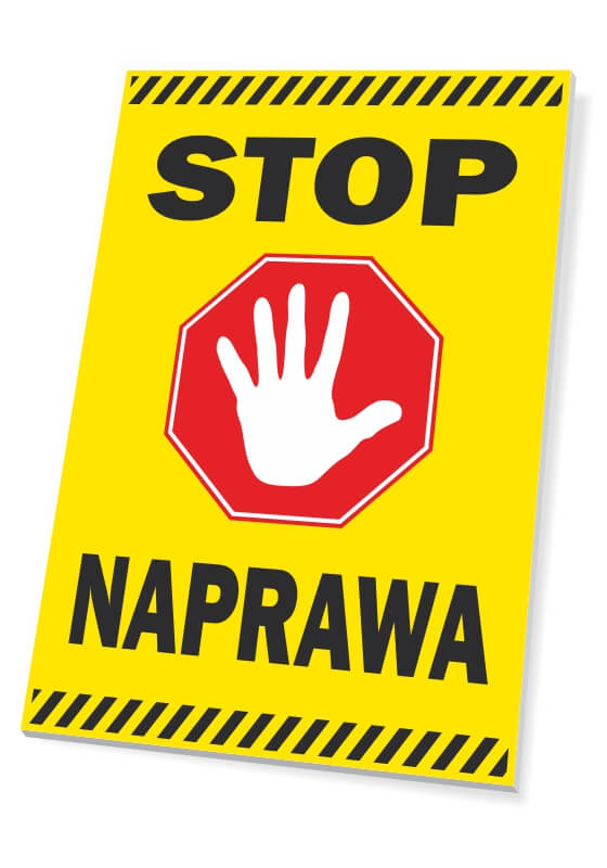 Tabliczka Stop, naprawa