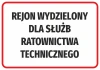 Naklejka Rejon wydzielony dla służb ratownictwa technicznego - Wzór graficzny. Prosty prostokąt z czerwonym obramowaniem