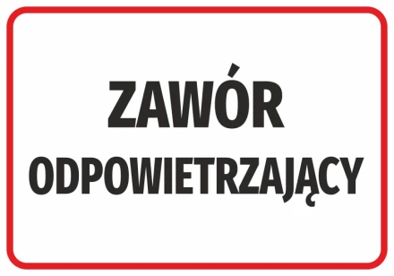 Naklejka Zawór odpowietrzający